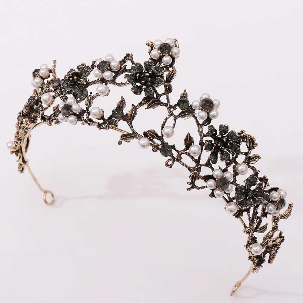Baroque Vintage Purple Crystal Crown Wedding Bridal Tiaras Hairband