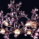 Baroque Vintage Purple Crystal Wedding Bridal Tiaras Hairband Headpiece