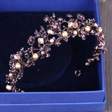 Baroque Vintage Purple Crystal Wedding Bridal Tiaras Hairband Headpiece