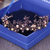 Baroque Vintage Purple Crystal Wedding Bridal Tiaras Hairband Headpiece