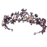 Baroque Vintage Purple Crystal Wedding Bridal Tiaras Hairband Headpiece