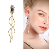 Baroque Water Drop Pearls Clip Earrings Long Clip on Earrings for Women