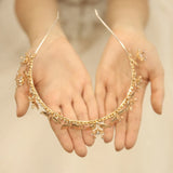 Baroque Leaf Bridal Tiara Crown Rhinestone Wedding Hair Piece