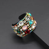 Baroque Crystal Rhinestone Woven Ladies Prom Bracelet Flannel Bracelet 657