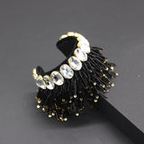 Baroque Crystal Rhinestone Woven Ladies Prom Bracelet Flannel Bracelet 657
