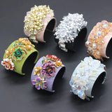 Baroque Crystal Rhinestone Woven Ladies Prom Bracelet Flannel Bracelet 657