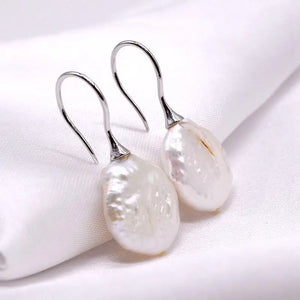 Baroque Freshwater Pearl Silver Earrings for Girls
