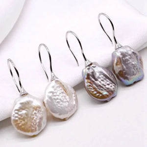 Baroque Freshwater Pearl Silver Earrings for Girls