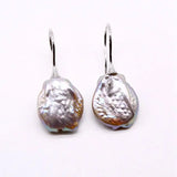 Baroque Freshwater Pearl Silver Earrings for Girls