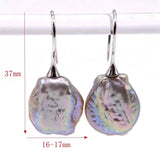 Baroque Freshwater Pearl Silver Earrings for Girls