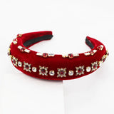 Baroque Exaggerated Headband with Rhinestone and Pearl