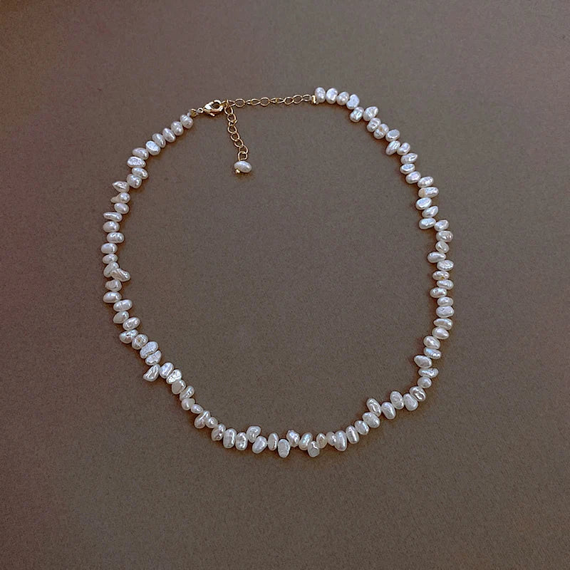 Baroque Natural Pearl Necklace Women's Clavicle Chain Jewelry