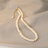 Baroque Natural Pearl Necklace Women's Clavicle Chain Jewelry