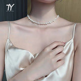 Baroque Natural Pearl Necklace Women's Clavicle Chain Jewelry