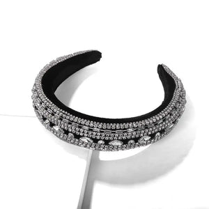 Baroque Palace Crown Velvet Hairband Crystal Headband