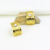Baroque Palace Wind Earrings - Red Pearl Harbor Style