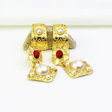 Baroque Palace Wind Earrings - Red Pearl Harbor Style