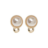 Baroque Retro Mini Pearl Round Belt Hanging Alloy Earrings