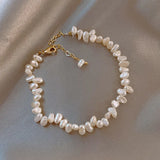 Baroque Rice Pearl Necklace Freshwater Femininity Red Clavicle Chain