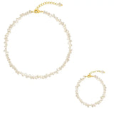 Baroque Rice Pearl Necklace Freshwater Femininity Red Clavicle Chain