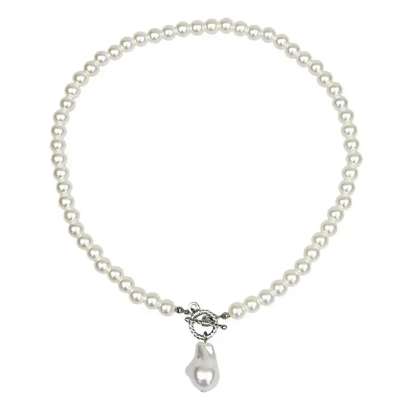 Baroque Pearl Necklace Femininity Short Clavicle Chain Water Drop Pendant