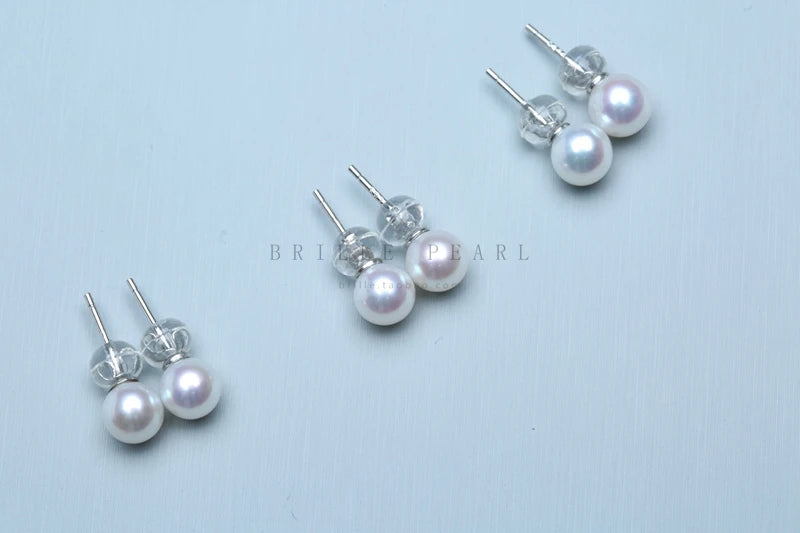 Freshwater Akoya Pearl 925 Silver Stud Earrings for Women