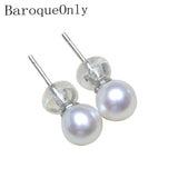 Freshwater Akoya Pearl 925 Silver Stud Earrings for Women