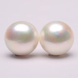 Freshwater Big Pearl Silver Stud Earrings 13-14mm Women