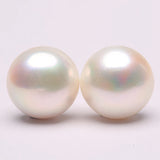 Freshwater Big Pearl Silver Stud Earrings 13-14mm Women
