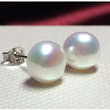 Freshwater Pearl Pink Purple Silver Stud Earrings for Women