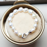 Natural Freshwater Pearl Bracelet for Women Heart Hook Real Pearl Bracelet