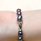 Natural Freshwater Pearl Bracelet for Women Heart Hook Real Pearl Bracelet