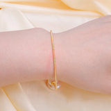 14K Adjustable Pearl Bracelet Vintage Style Bangle