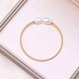 14k Gold-Filled Freshwater Pearl Wire Strings Bracelet