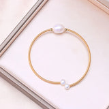 14k Gold-Filled Freshwater Pearl Wire Strings Bracelet