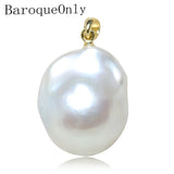 925 Silver Pendant Freshwater Baroque Pearl Necklace