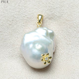 925 Silver Pendant Freshwater Baroque Pearl Necklace