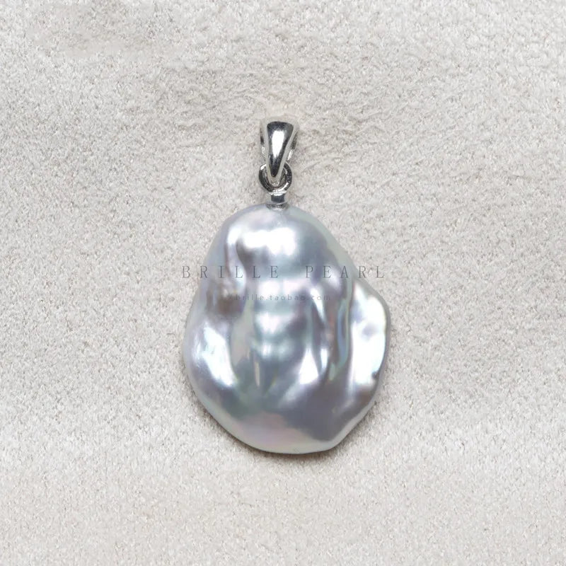 925 Sterling Silver Pendant Freshwater Pearl Choker Necklace