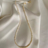 Natural Freshwater Rice Pearl Necklace 38cm/45cm 925 Sterling Silver Pendant