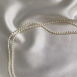 Natural Freshwater Rice Pearl Necklace 38cm/45cm 925 Sterling Silver Pendant