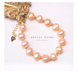 Natural Freshwater Pearl Bracelet Gray Pink 9-10MM HQK9