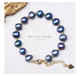 Natural Freshwater Pearl Bracelet Gray Pink 9-10MM HQK9