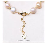 Natural Freshwater Pearl Bracelet Gray Pink 9-10MM HQK9