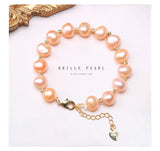 Natural Freshwater Pearl Bracelet Gray Pink 9-10MM HQK9