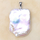 Natural Pearl Slide Pendant 925 Silver Sterling PSQ