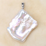Natural Pearl Slide Pendant 925 Silver Sterling PSQ