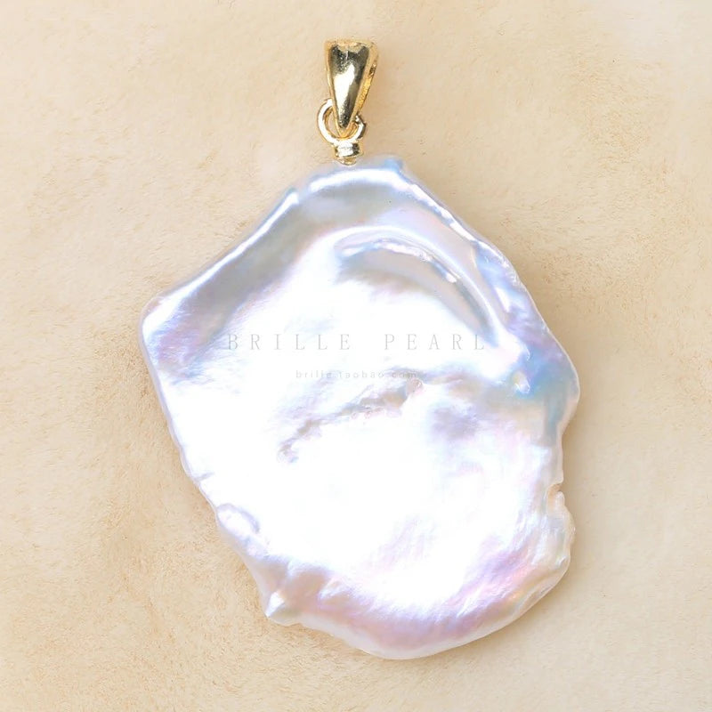 Natural Pearl Slide Pendant 925 Silver Sterling PSQ