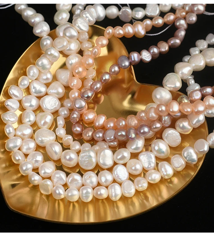 Potato Pearls Chain 5-8mm Semi-Finished for Choker DIY N6
