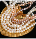 Potato Pearls Chain 5-8mm Semi-Finished for Choker DIY N6