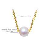 5-6mm Akoya Pearl Pendant Necklace 925 Silver Sterling Jewelry for Women